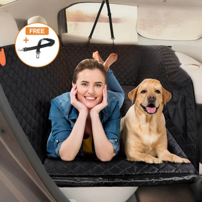 6 - In - 1 Dog Car Seat Cover for Back Seat, Waterproof Dog Car Hammock with Mesh Window, Non - Slip Pet Backseat Protector for Cars, Trucks and Suvs - Paw Fit Gears